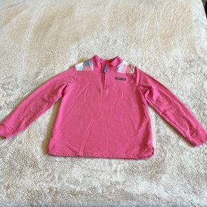 Vineyard Vines girls size L patchwork 1/4 zip sweatshirt